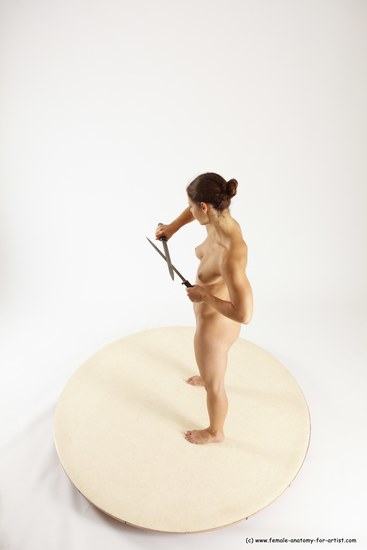 Nude Fighting with knife Woman White Standing poses - ALL Athletic long brown Standing poses - simple Multi angle poses Pinup