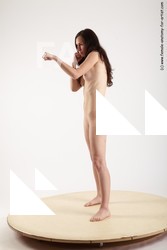 Nude Martial art Woman White Standing poses - ALL Slim long brown Standing poses - simple Pinup