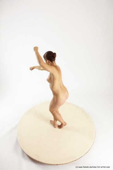 Nude Woman White Standing poses - ALL Athletic long brown Standing poses - simple Multi angle poses Pinup