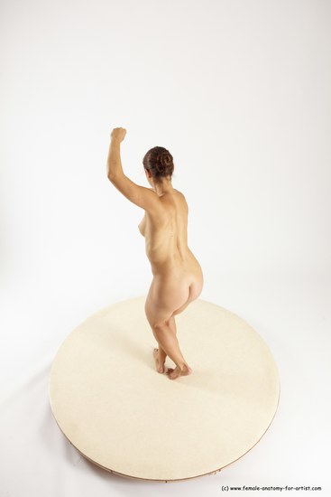 Nude Woman White Standing poses - ALL Athletic long brown Standing poses - simple Multi angle poses Pinup