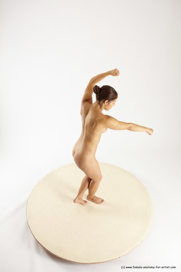 Nude Woman White Standing poses - ALL Athletic long brown Standing poses - simple Multi angle poses Pinup