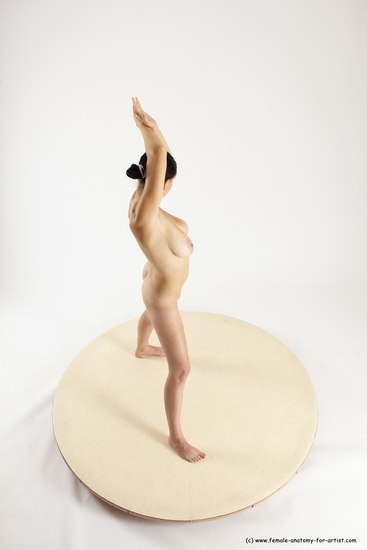 Nude Woman White Standing poses - ALL Slim long brown Standing poses - simple Multi angle poses Pinup