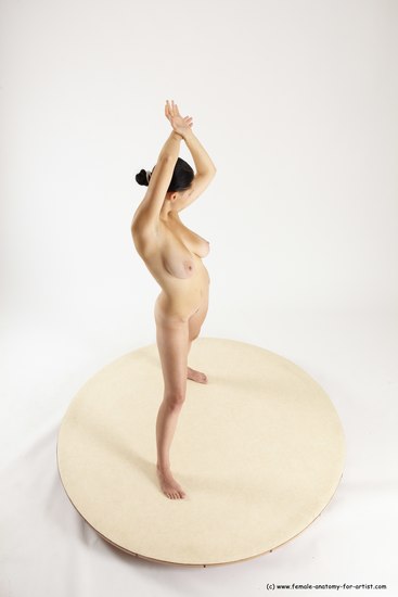 Nude Woman White Standing poses - ALL Slim long brown Standing poses - simple Multi angle poses Pinup