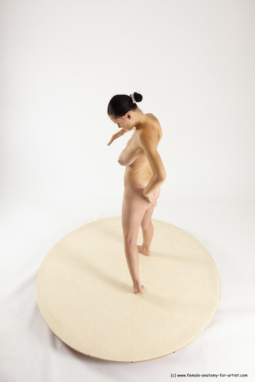 Nude Woman White Standing poses - ALL Slim long brown Standing poses - simple Multi angle poses Pinup