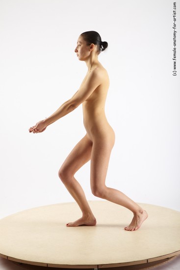 Nude Woman White Standing poses - ALL Slim long brown Standing poses - simple Pinup