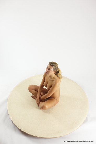 Nude Woman White Sitting poses - ALL Slim long blond Sitting poses - simple Multi angle poses Pinup