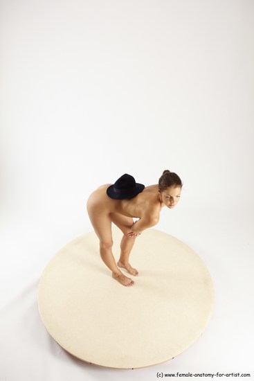 Nude Woman White Standing poses - ALL Athletic long brown Standing poses - simple Multi angle poses Pinup