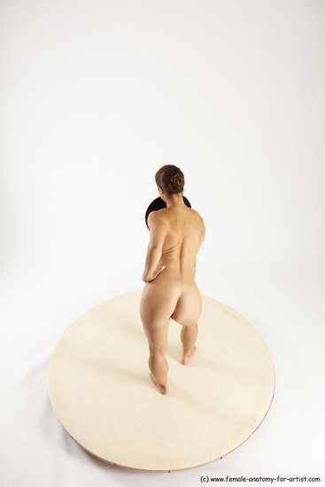 Nude Woman White Standing poses - ALL Athletic long brown Standing poses - simple Multi angle poses Pinup