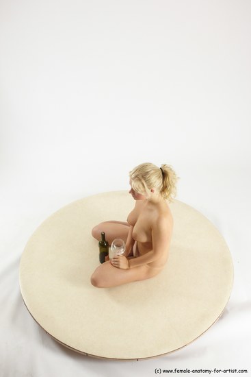 Nude Woman White Sitting poses - ALL Slim long blond Sitting poses - simple Multi angle poses Pinup