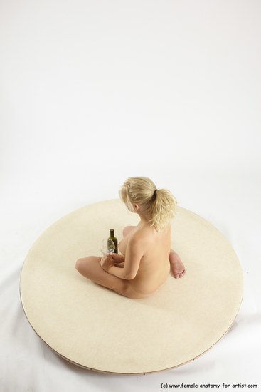 Nude Woman White Sitting poses - ALL Slim long blond Sitting poses - simple Multi angle poses Pinup