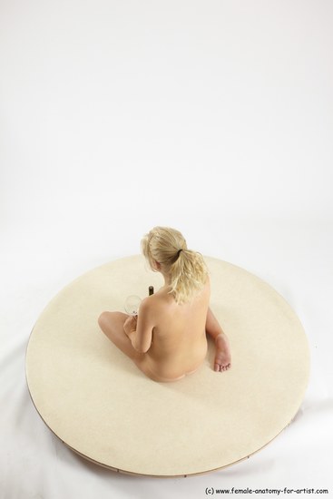 Nude Woman White Sitting poses - ALL Slim long blond Sitting poses - simple Multi angle poses Pinup