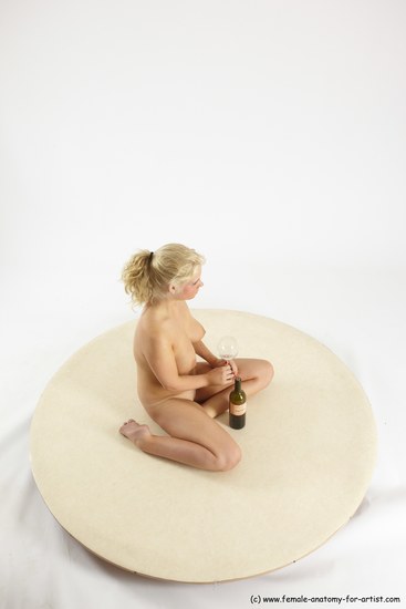 Nude Woman White Sitting poses - ALL Slim long blond Sitting poses - simple Multi angle poses Pinup