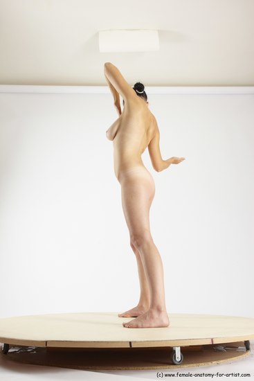 Nude Woman White Standing poses - ALL Slim long brown Standing poses - simple Multi angle poses Pinup