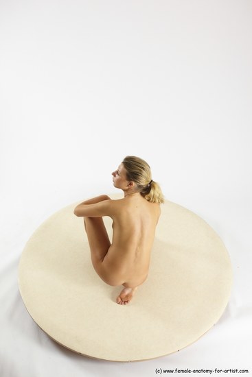 Nude Woman White Kneeling poses - ALL Slim Kneeling poses - on one knee long blond Multi angle poses Pinup