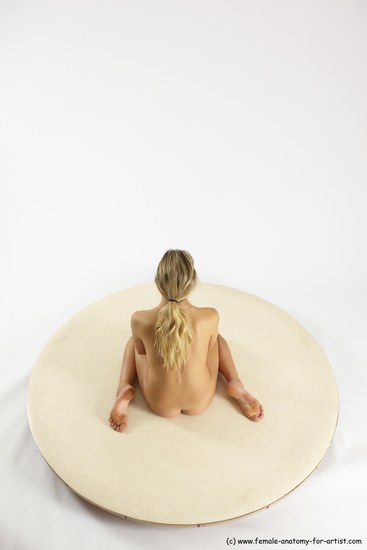 Nude Woman White Sitting poses - ALL Slim long blond Sitting poses - simple Multi angle poses Pinup