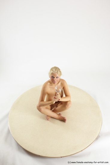 Nude Woman White Sitting poses - ALL Slim long blond Sitting poses - simple Multi angle poses Pinup