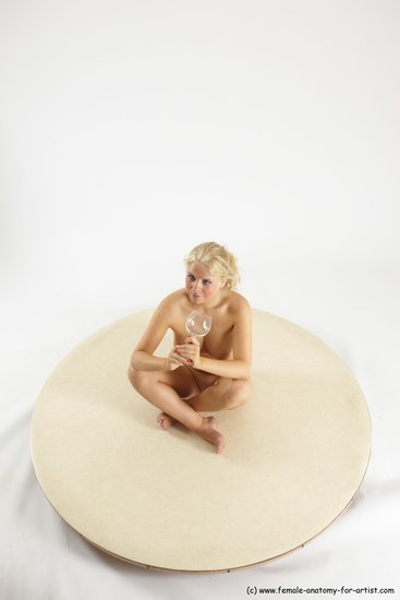 Nude Woman White Sitting poses - ALL Slim long blond Sitting poses - simple Multi angle poses Pinup