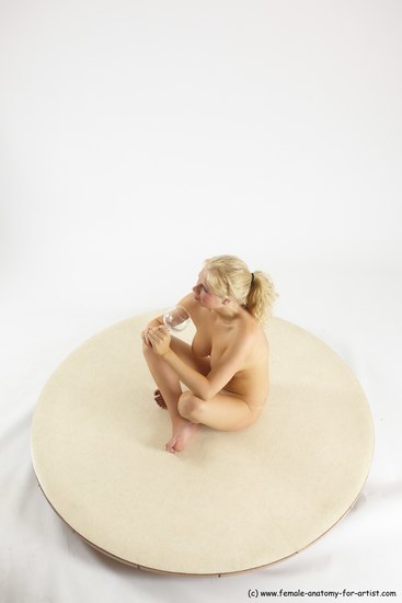 Nude Woman White Sitting poses - ALL Slim long blond Sitting poses - simple Multi angle poses Pinup