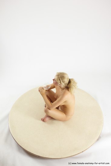 Nude Woman White Sitting poses - ALL Slim long blond Sitting poses - simple Multi angle poses Pinup