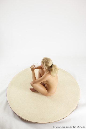 Nude Woman White Sitting poses - ALL Slim long blond Sitting poses - simple Multi angle poses Pinup