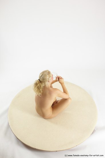 Nude Woman White Sitting poses - ALL Slim long blond Sitting poses - simple Multi angle poses Pinup