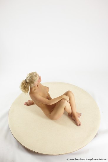 Nude Woman White Sitting poses - ALL Slim long blond Sitting poses - simple Multi angle poses Pinup