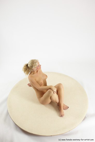 Nude Woman White Sitting poses - ALL Slim long blond Sitting poses - simple Multi angle poses Pinup