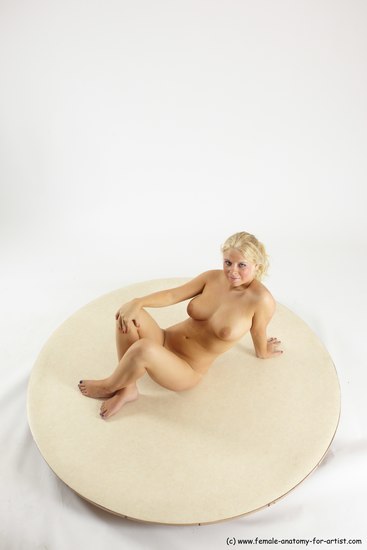 Nude Woman White Sitting poses - ALL Slim long blond Sitting poses - simple Multi angle poses Pinup