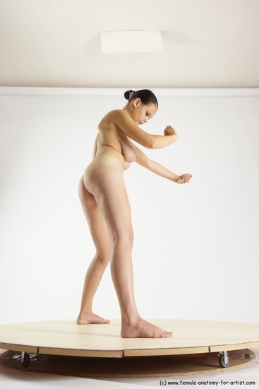 Nude Woman White Standing poses - ALL Slim long brown Standing poses - simple Multi angle poses Pinup