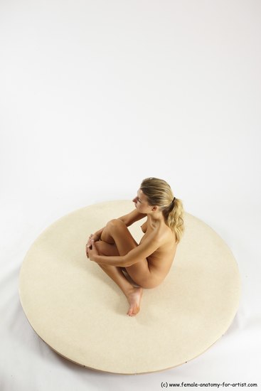 Nude Woman White Sitting poses - ALL Slim long blond Sitting poses - simple Multi angle poses Pinup