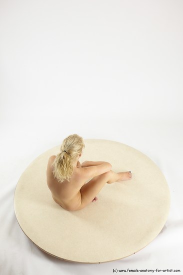 Nude Woman White Sitting poses - ALL Slim long blond Sitting poses - simple Multi angle poses Pinup