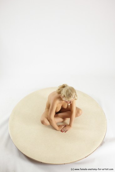 Nude Woman White Sitting poses - ALL Slim long blond Sitting poses - simple Multi angle poses Pinup