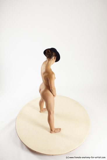 Nude Woman White Standing poses - ALL Athletic long brown Standing poses - simple Multi angle poses Pinup