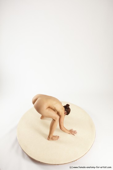 Nude Gymnastic poses Woman White Standing poses - ALL Athletic Standing poses - bend over medium brown Multi angle poses Pinup