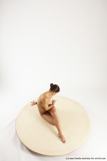 Nude Gymnastic poses Woman White Sitting poses - ALL Athletic medium brown Sitting poses - simple Multi angle poses Pinup