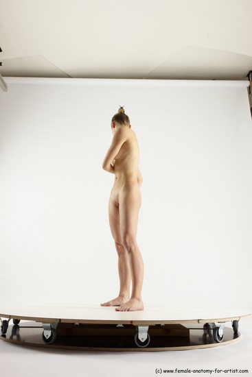 Nude Woman White Standing poses - ALL Athletic long blond Standing poses - simple Multi angle poses Pinup