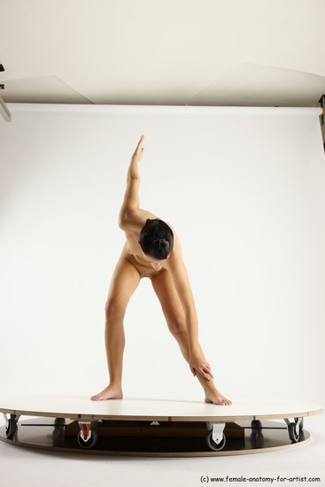 Nude Woman White Standing poses - ALL Slim Standing poses - bend over long brown Multi angle poses Pinup