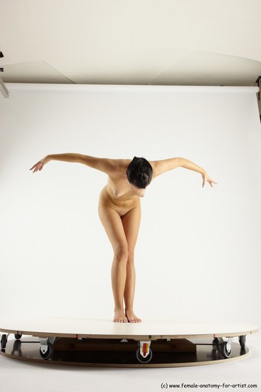 Nude Woman White Standing poses - ALL Slim Standing poses - bend over long brown Multi angle poses Pinup