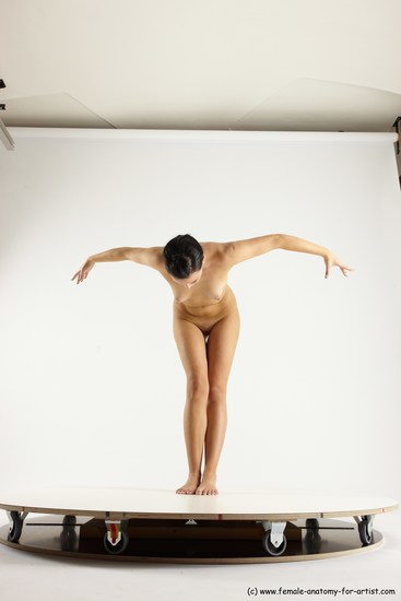 Nude Woman White Standing poses - ALL Slim Standing poses - bend over long brown Multi angle poses Pinup