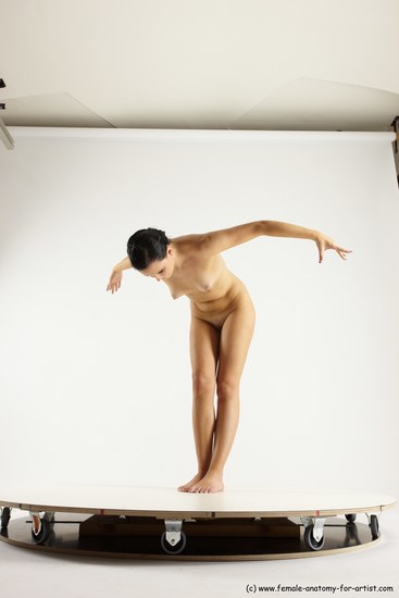 Nude Woman White Standing poses - ALL Slim Standing poses - bend over long brown Multi angle poses Pinup