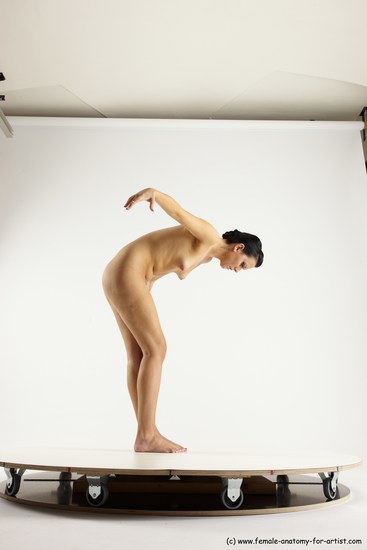 Nude Woman White Standing poses - ALL Slim Standing poses - bend over long brown Multi angle poses Pinup