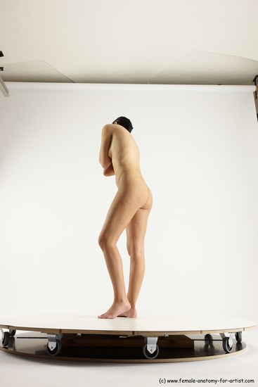 Nude Woman White Standing poses - ALL Slim long brown Standing poses - simple Multi angle poses Pinup