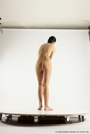 Nude Woman White Standing poses - ALL Slim long brown Standing poses - simple Multi angle poses Pinup