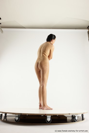 Nude Woman White Standing poses - ALL Slim long brown Standing poses - simple Multi angle poses Pinup