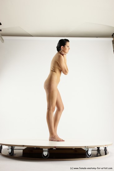 Nude Woman White Standing poses - ALL Slim long brown Standing poses - simple Multi angle poses Pinup