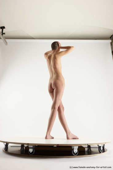 Nude Woman White Standing poses - ALL Slim bald Standing poses - simple Multi angle poses Pinup