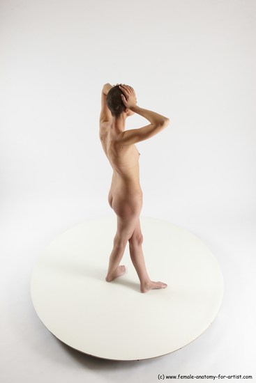 Nude Woman White Standing poses - ALL Slim bald Standing poses - simple Multi angle poses Pinup