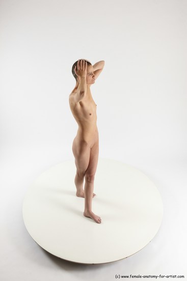 Nude Woman White Standing poses - ALL Slim bald Standing poses - simple Multi angle poses Pinup