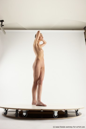 Nude Woman White Standing poses - ALL Slim bald Standing poses - simple Multi angle poses Pinup