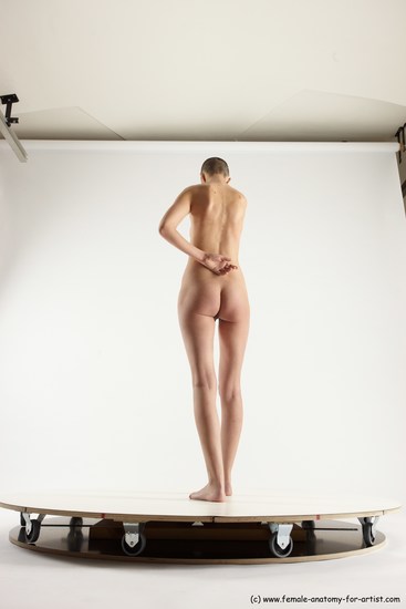 Nude Woman White Standing poses - ALL Slim bald Standing poses - simple Multi angle poses Pinup